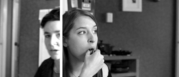 DAdamson and NShanley eat cake